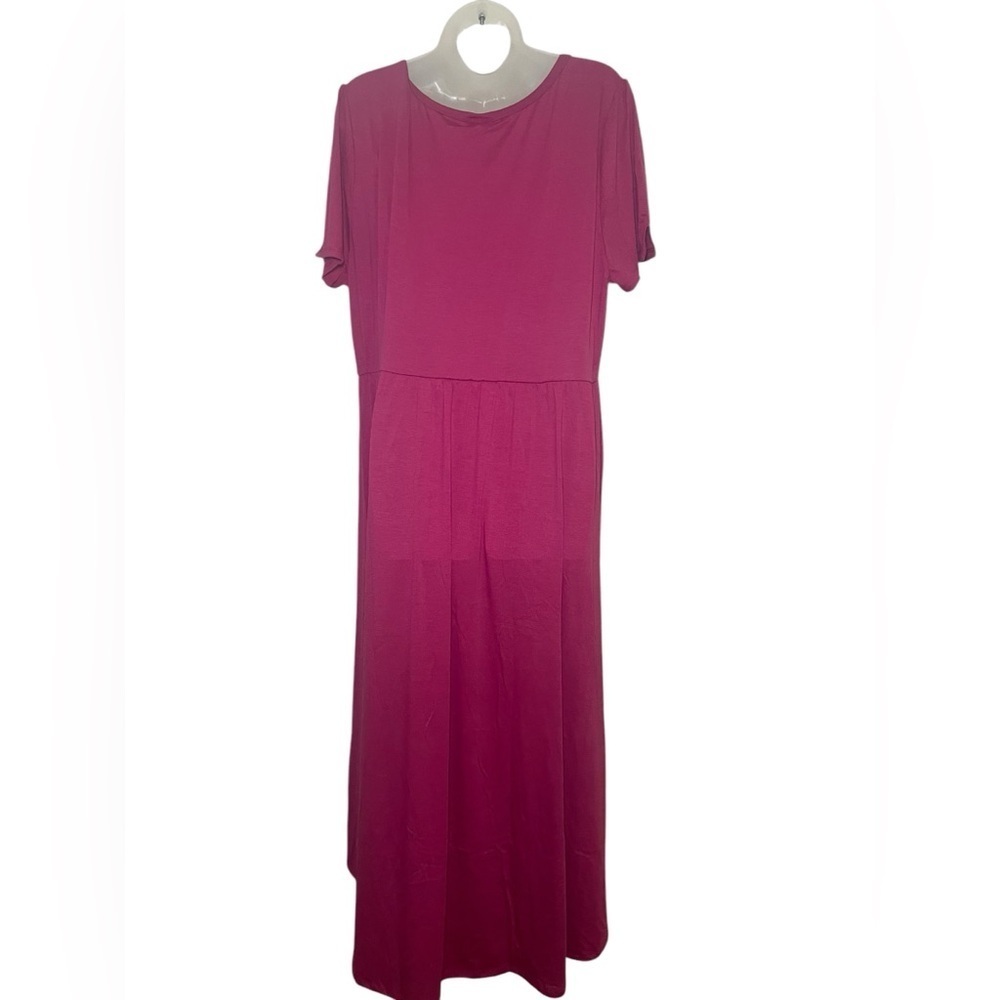 Lularoe New NWT Riley Plus Dress Raspberry Pink Size 3XL - Picture 2 of 7